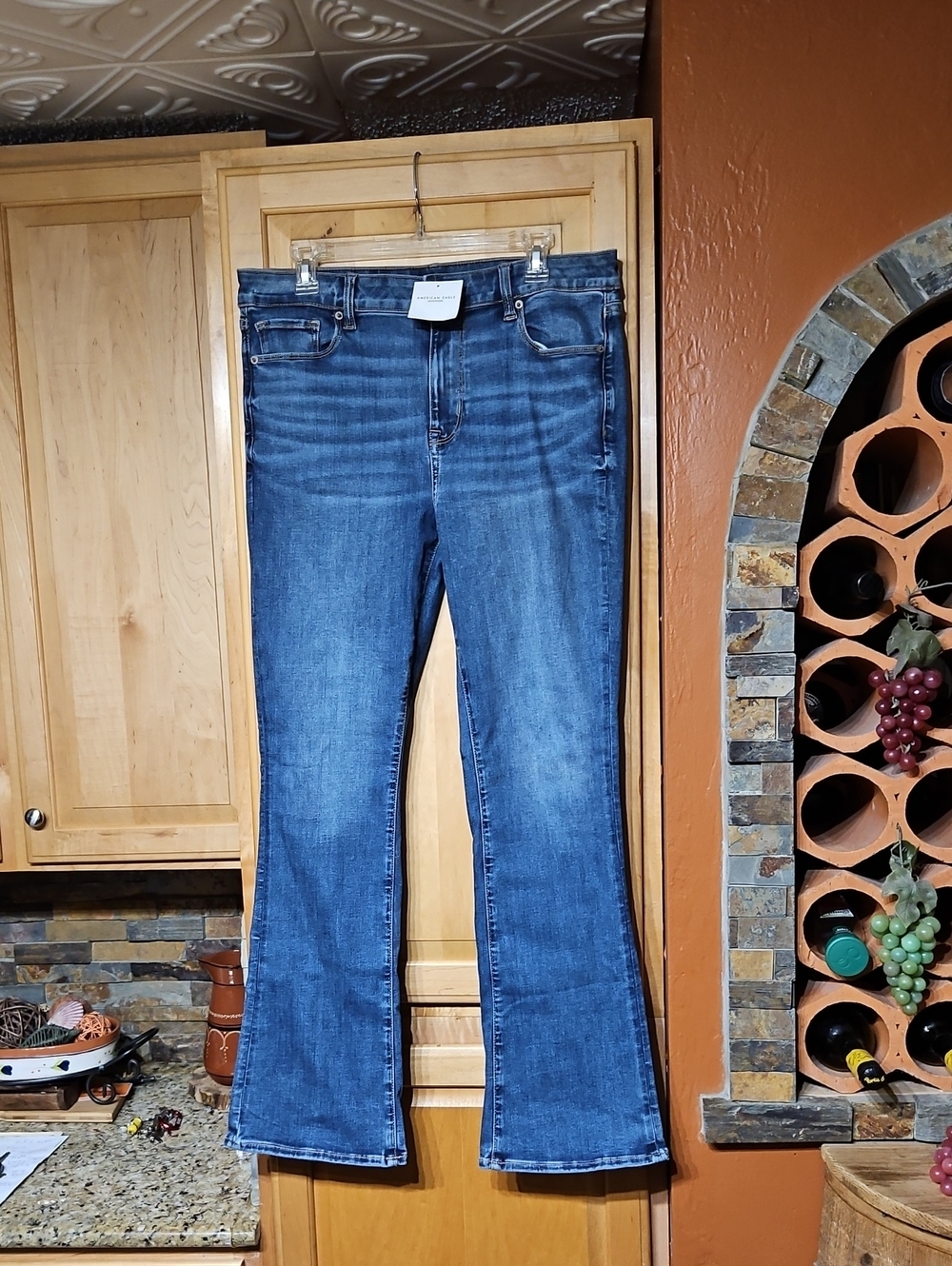 American Eagle Blue Next Level Stretch High-Rise Skinny Kick Boot Cut Jeans NWT